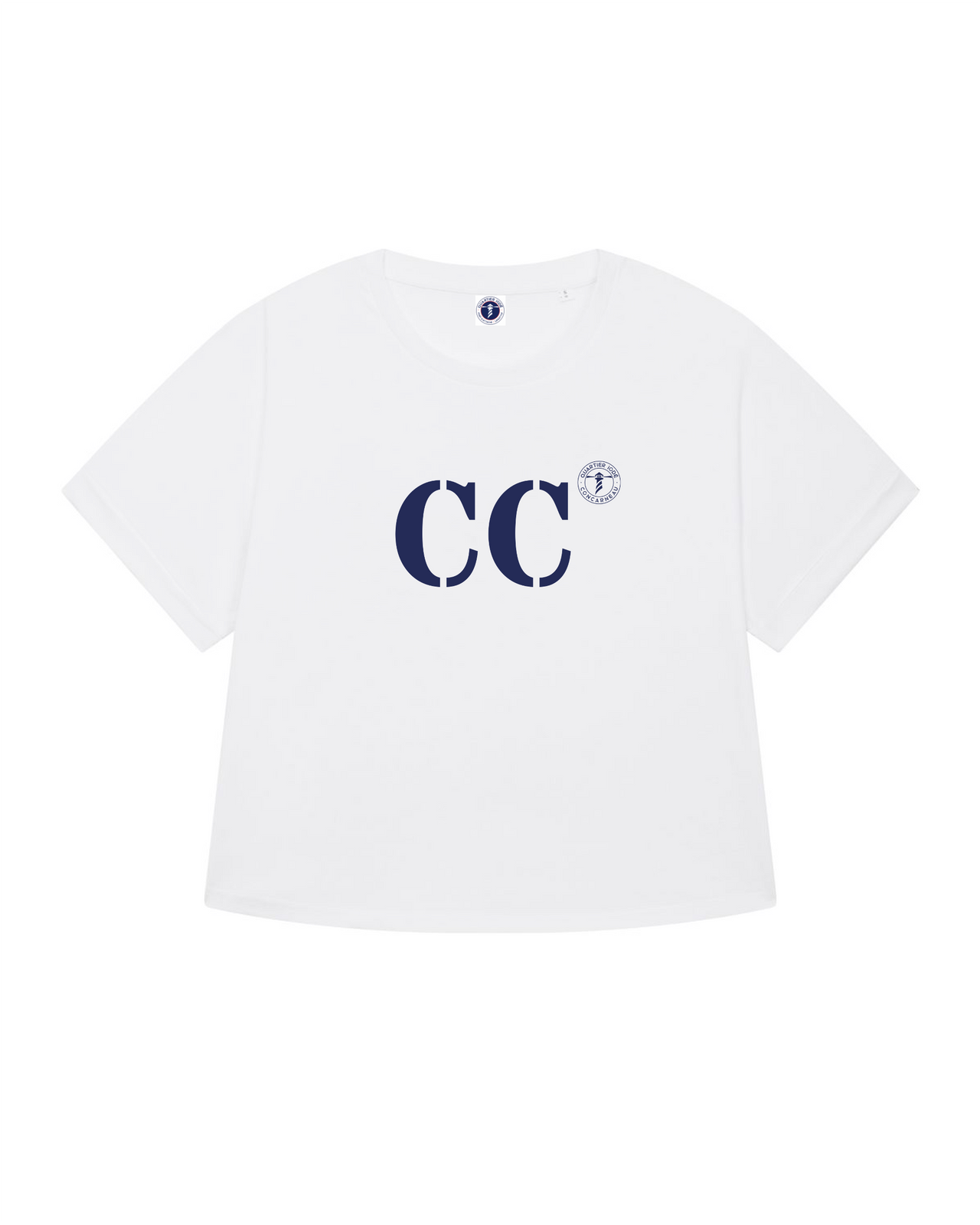 Le T shirt oversized CC pour Concarneau de la marque Quartier iodé, pour porter son port d'attache avec style et décontraction