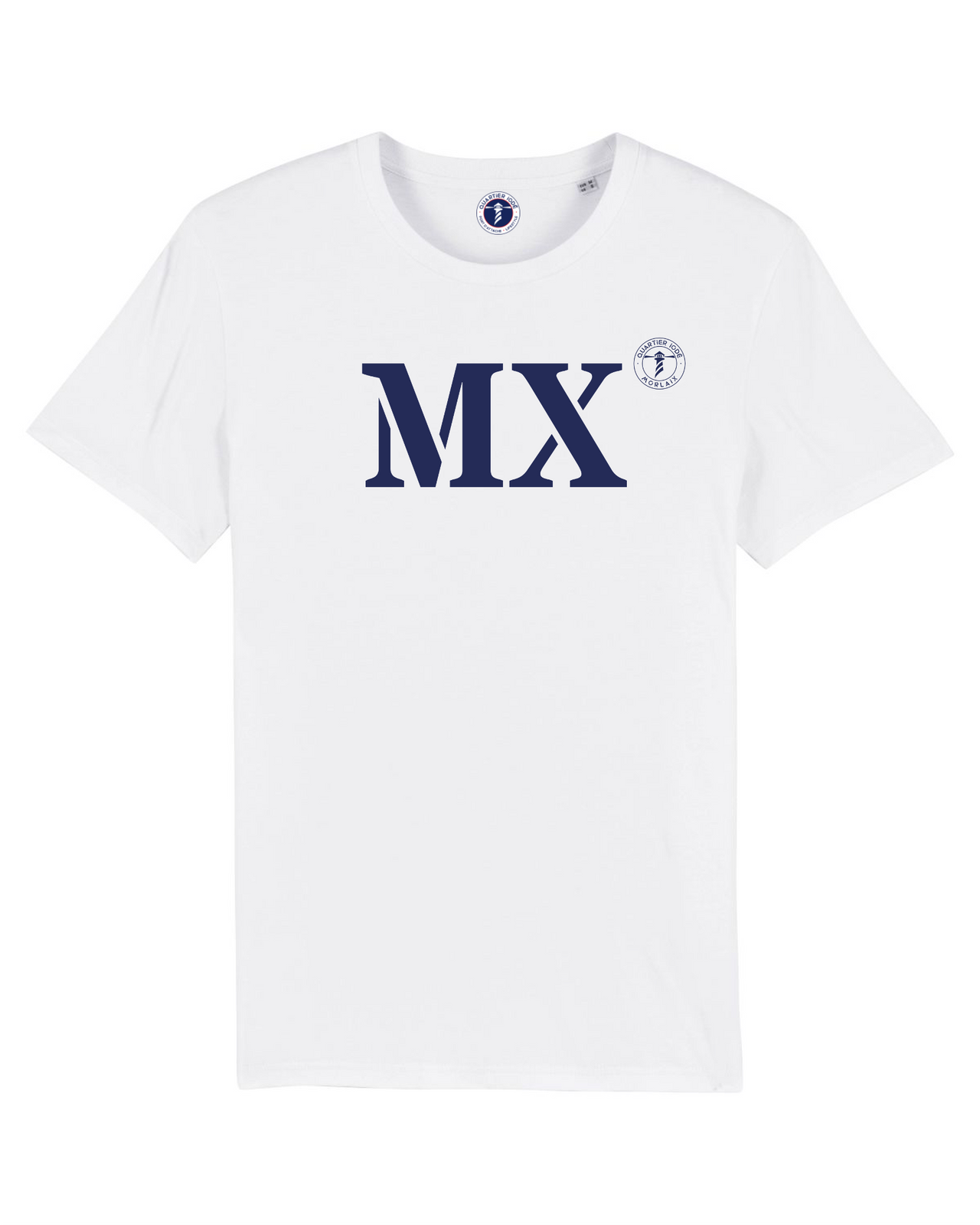T-shirt Morlaix MX "MON QUARTIER MARITIME" - Blanc et  Bleu - Unisexe
